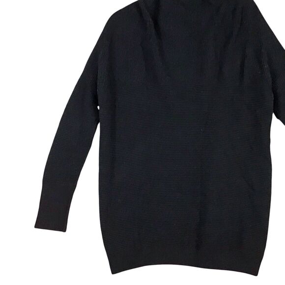 RDI Women’s Medium Black Ribbed Mock Neck Oversized Tunic Sweater NWOT - Picture 9 of 11